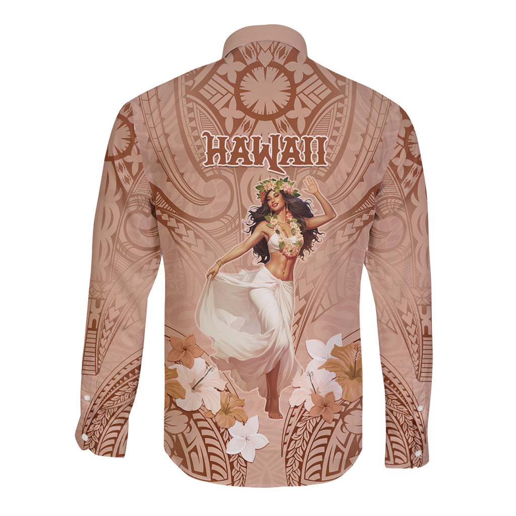 Hawaii Women's Day Long Sleeve Button Shirt With Polynesian Pattern LT05 - Polynesian Pride