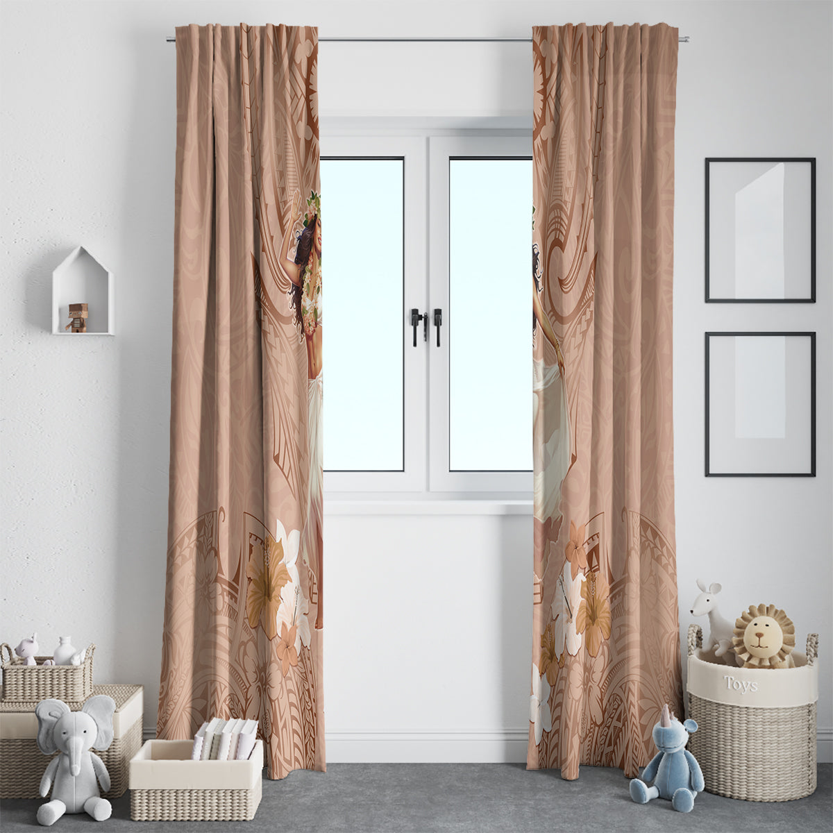Hawaii Women's Day Window Curtain With Polynesian Pattern LT05 - Polynesian Pride