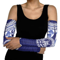 Personalised Tonga Queen Salote College Arm Sleeves Centenary Navy Version LT05 - Polynesian Pride
