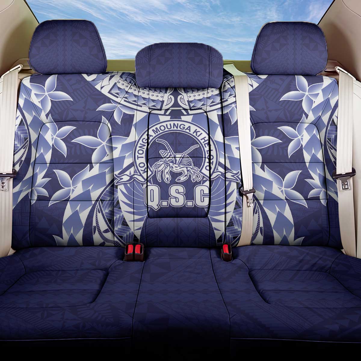 Tonga Queen Salote College Back Car Seat Cover Centenary Navy Version