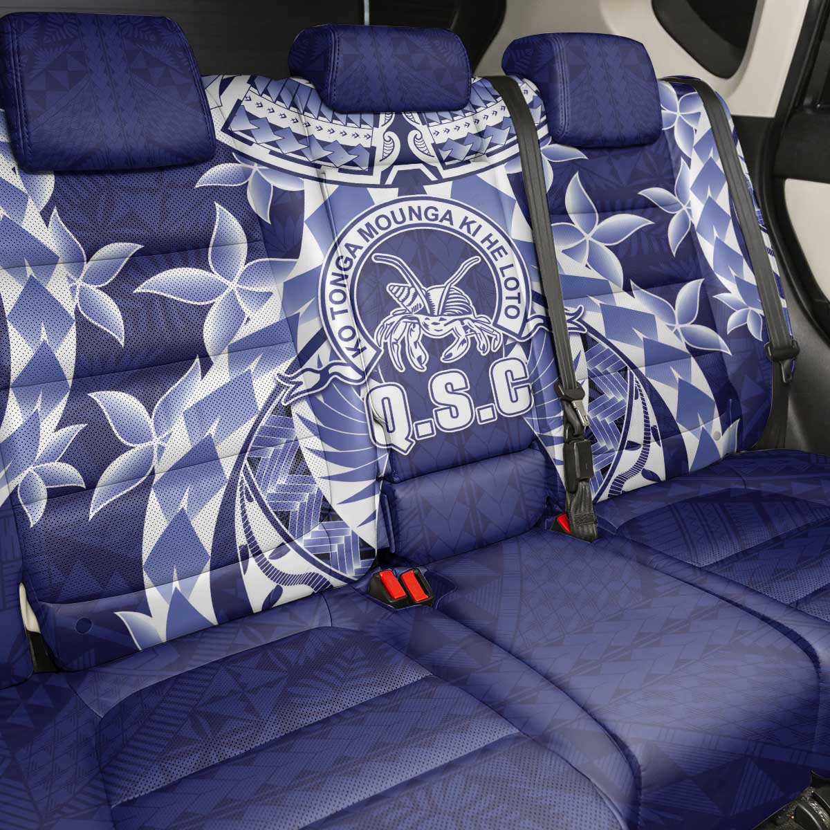 Tonga Queen Salote College Back Car Seat Cover Centenary Navy Version LT05 - Polynesian Pride