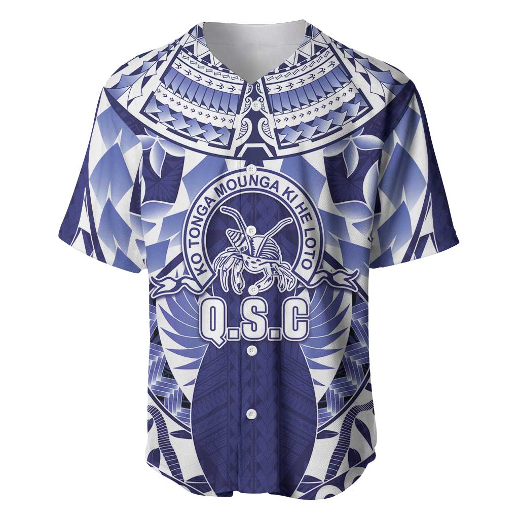 Personalised Tonga Queen Salote College Baseball Jersey Centenary Navy Version LT05 Navy - Polynesian Pride