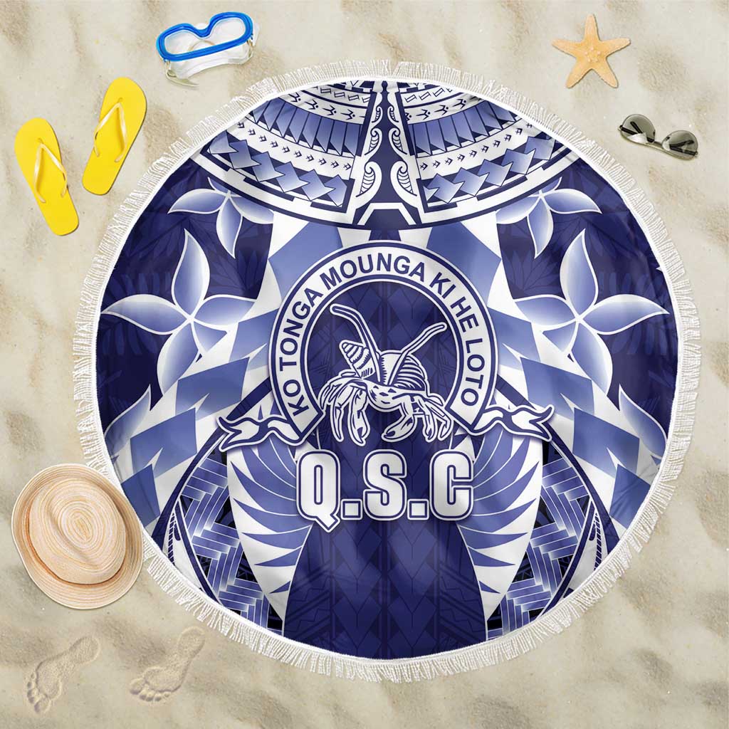 Tonga Queen Salote College Beach Blanket Centenary Navy Version LT05 One Size 150cm Navy - Polynesian Pride