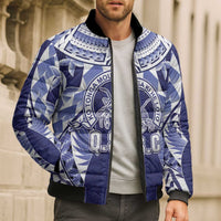 Personalised Tonga Queen Salote College Bomber Puffer Jacket Centenary Navy Version LT05 - Polynesian Pride