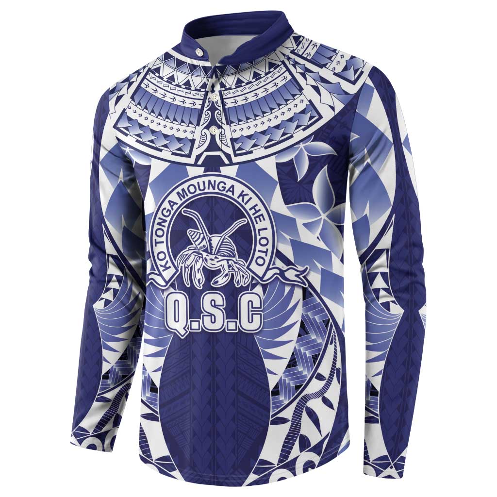 Personalised Tonga Queen Salote College Button Sweatshirt Centenary Navy Version LT05 - Polynesian Pride