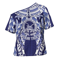 Personalised Tonga Queen Salote College Cross Shoulder Shirt Centenary Navy Version