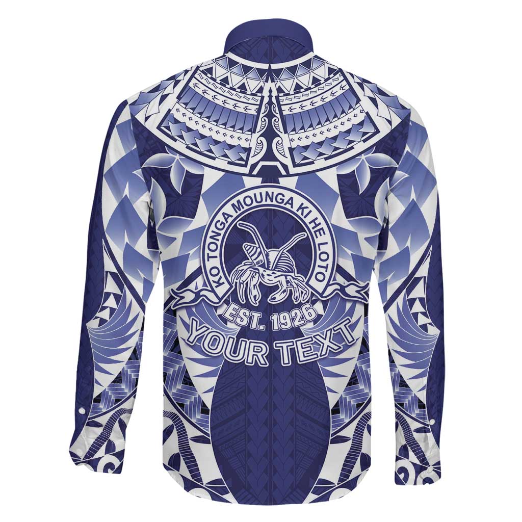 Personalised Tonga Queen Salote College Family Matching Short Sleeve Bodycon Dress and Hawaiian Shirt Centenary Navy Version