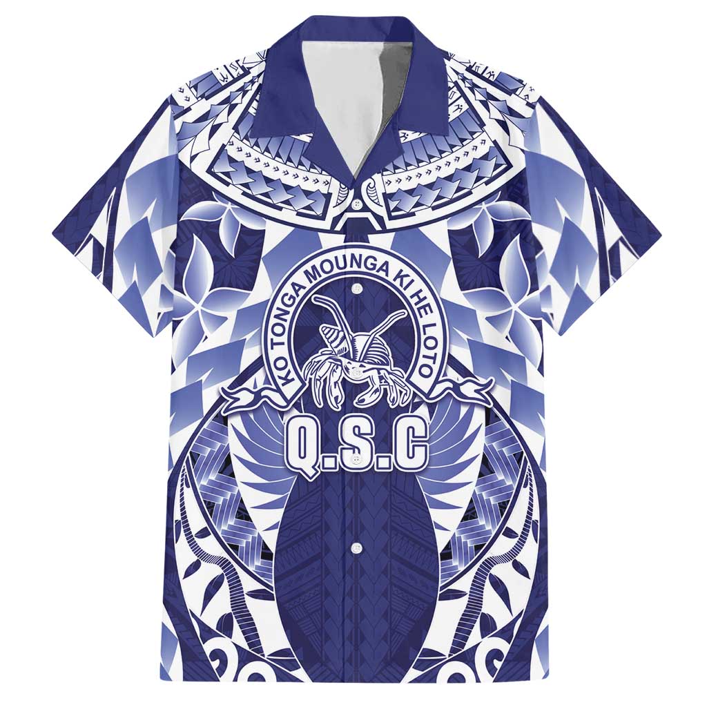 Personalised Tonga Queen Salote College Hawaiian Shirt Centenary Navy Version