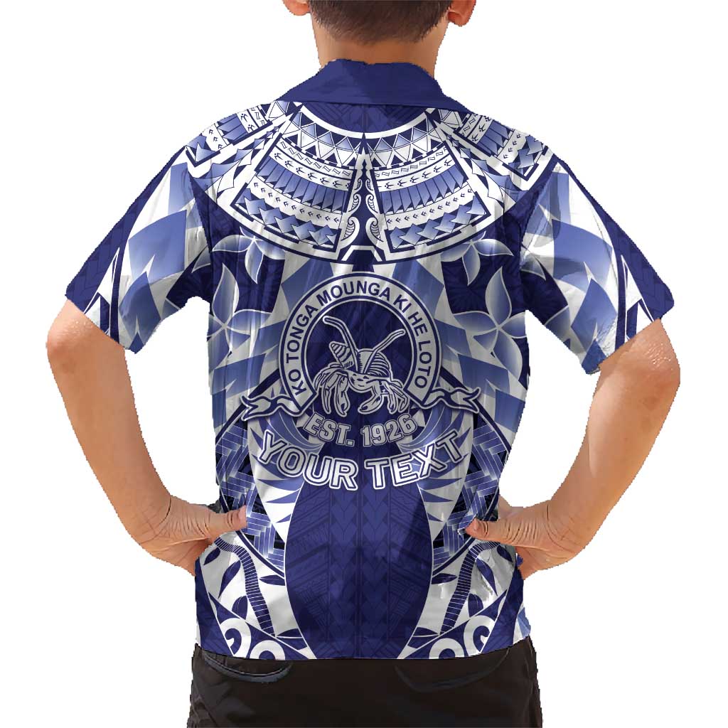 Personalised Tonga Queen Salote College Hawaiian Shirt Centenary Navy Version