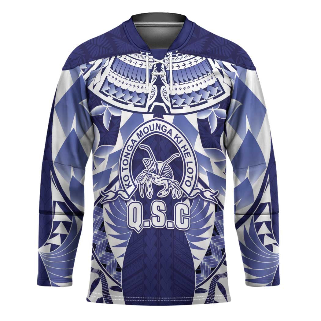 Personalised Tonga Queen Salote College Hockey Jersey Centenary Navy Version LT05 Unisex Navy - Polynesian Pride