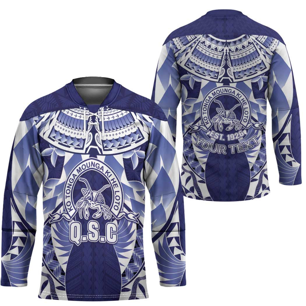 Personalised Tonga Queen Salote College Hockey Jersey Centenary Navy Version LT05 - Polynesian Pride