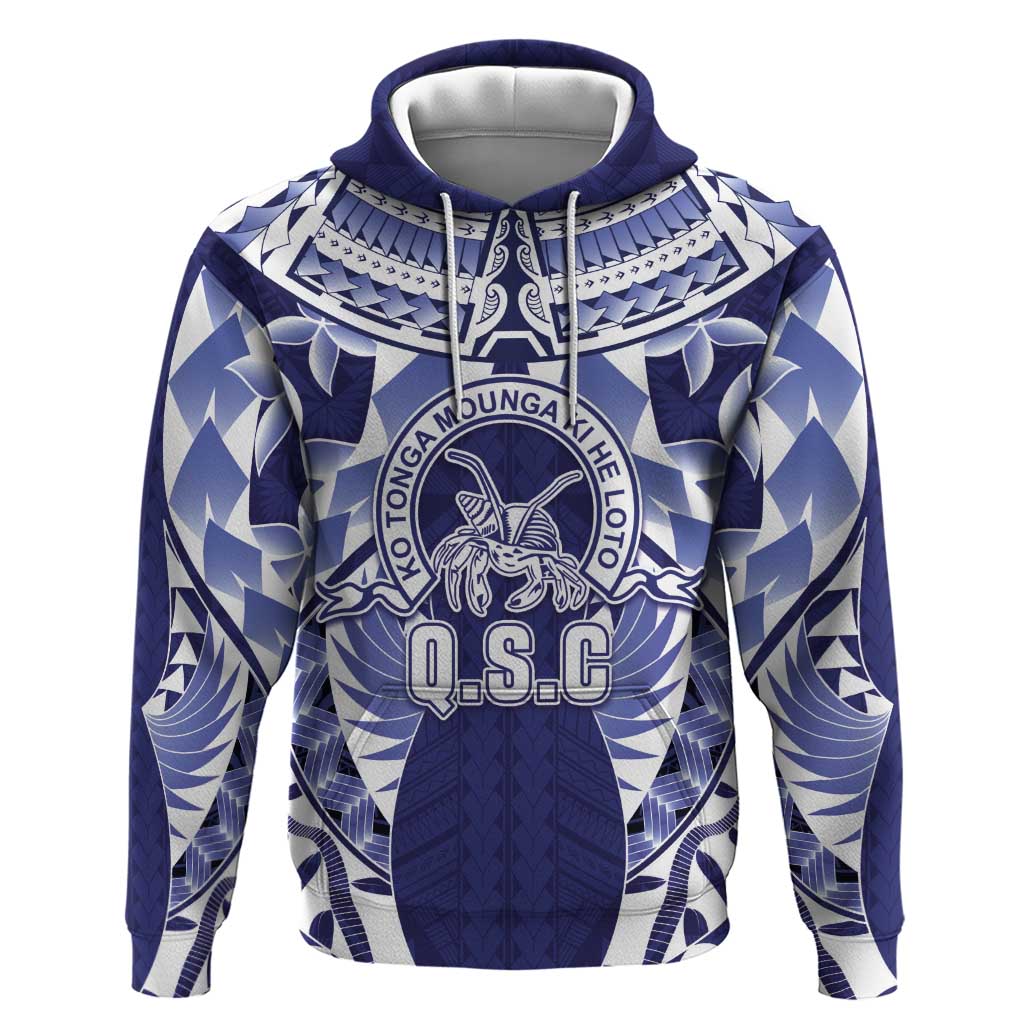Personalised Tonga Queen Salote College Hoodie Centenary Navy Version LT05 Pullover Hoodie Navy - Polynesian Pride