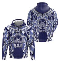 Personalised Tonga Queen Salote College Hoodie Centenary Navy Version LT05 - Polynesian Pride