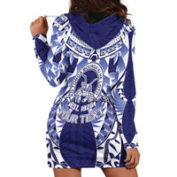 Personalised Tonga Queen Salote College Hoodie Dress Centenary Navy Version LT05 - Polynesian Pride