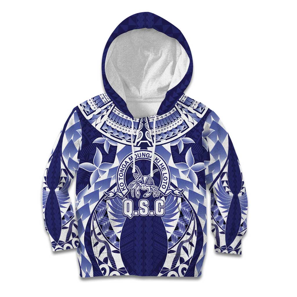 Personalised Tonga Queen Salote College Kid Hoodie Centenary Navy Version LT05 Hoodie Navy - Polynesian Pride