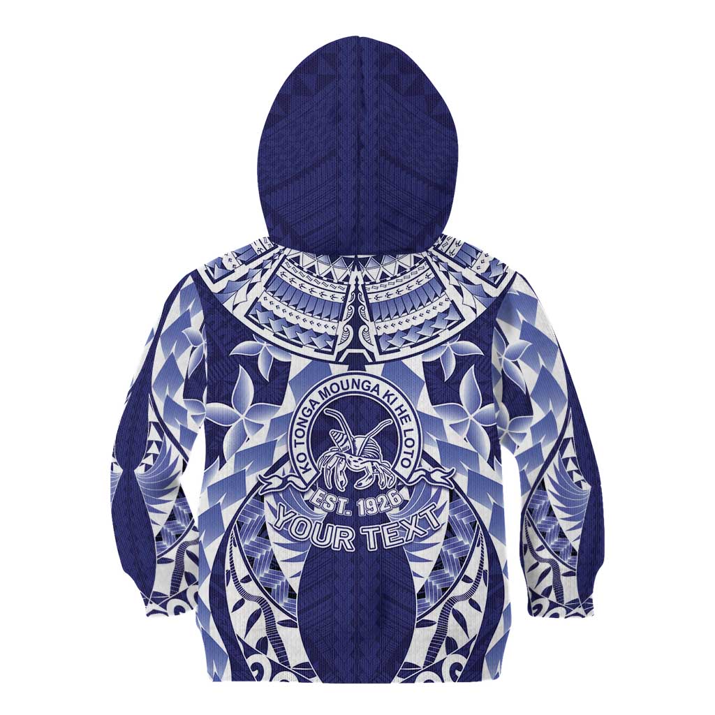 Personalised Tonga Queen Salote College Kid Hoodie Centenary Navy Version LT05 - Polynesian Pride
