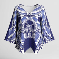 Personalised Tonga Queen Salote College Kimono Sleeve Blouse Centenary Navy Version LT05 Female Navy - Polynesian Pride