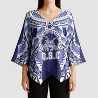 Personalised Tonga Queen Salote College Kimono Sleeve Blouse Centenary Navy Version LT05 - Polynesian Pride