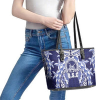 Tonga Queen Salote College Leather Tote Bag Centenary Navy Version LT05 - Polynesian Pride