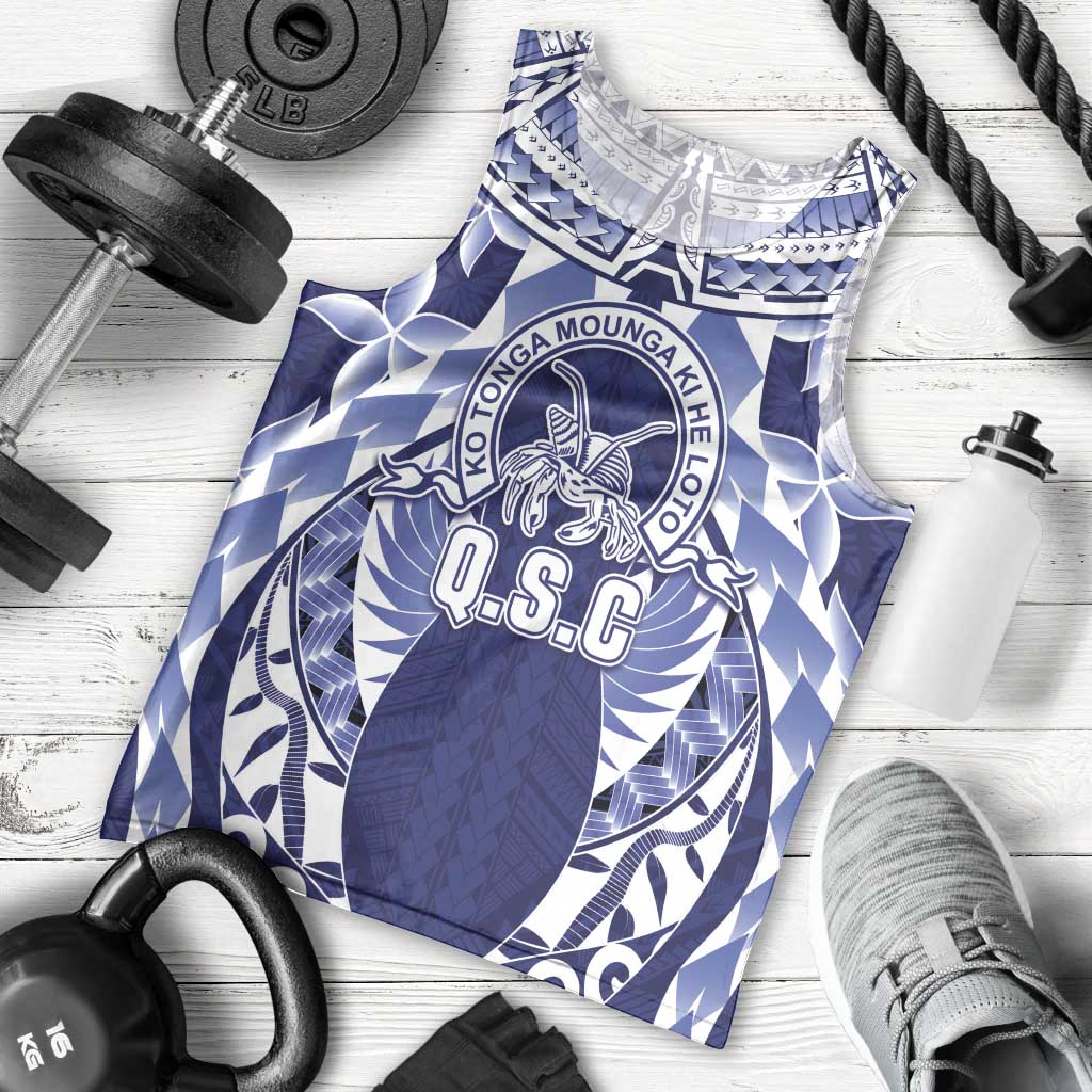 Personalised Tonga Queen Salote College Men Tank Top Centenary Navy Version LT05 - Polynesian Pride