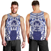 Personalised Tonga Queen Salote College Men Tank Top Centenary Navy Version LT05 - Polynesian Pride
