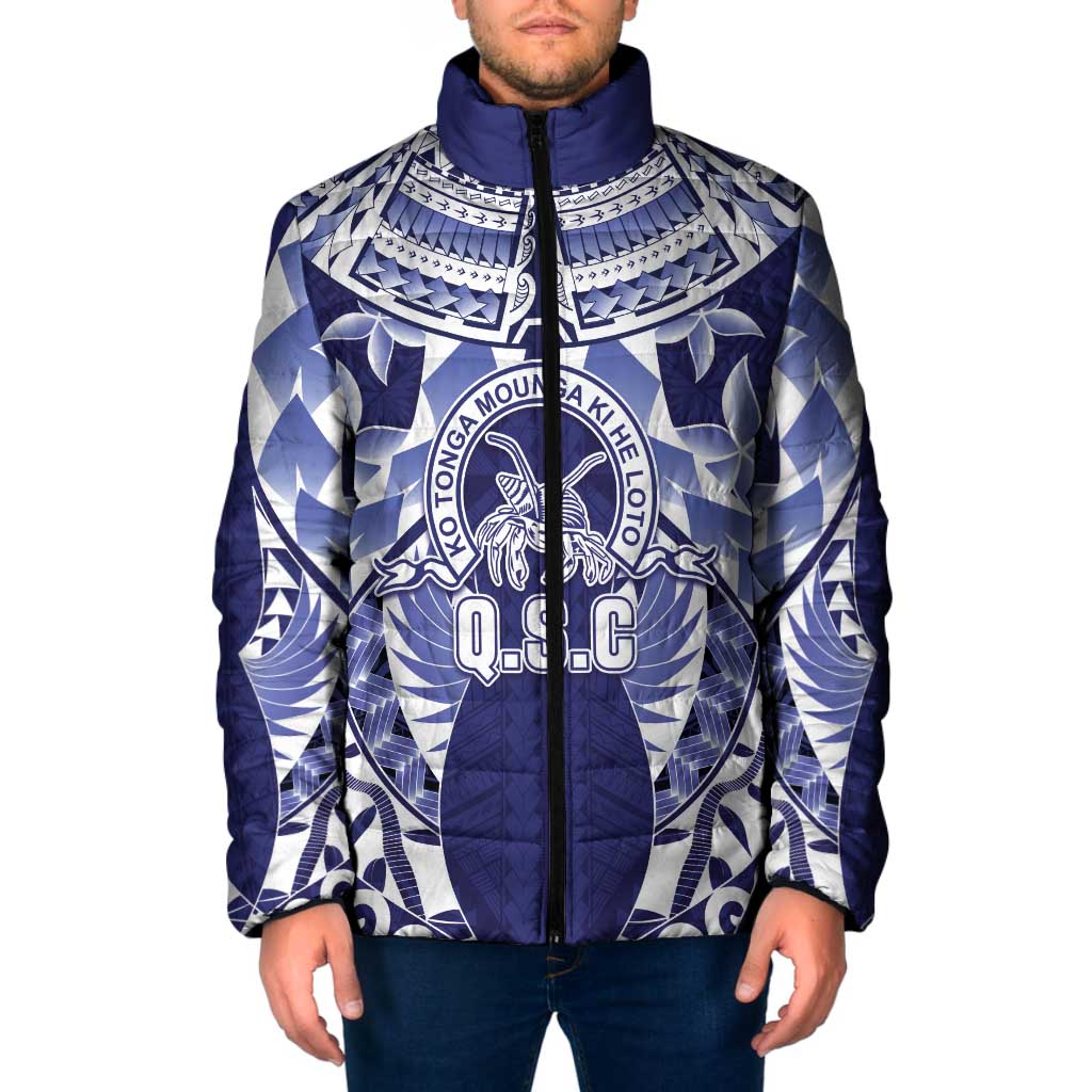 Personalised Tonga Queen Salote College Padded Jacket Centenary Navy Version LT05 Men Navy - Polynesian Pride