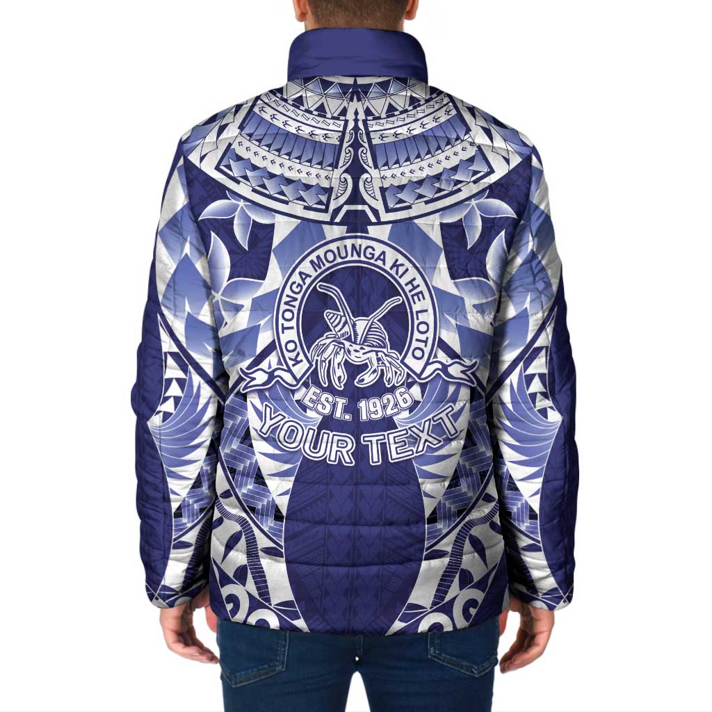 Personalised Tonga Queen Salote College Padded Jacket Centenary Navy Version LT05 - Polynesian Pride