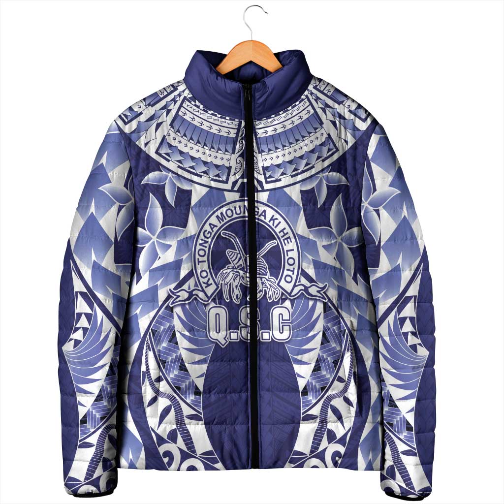 Personalised Tonga Queen Salote College Padded Jacket Centenary Navy Version LT05 - Polynesian Pride