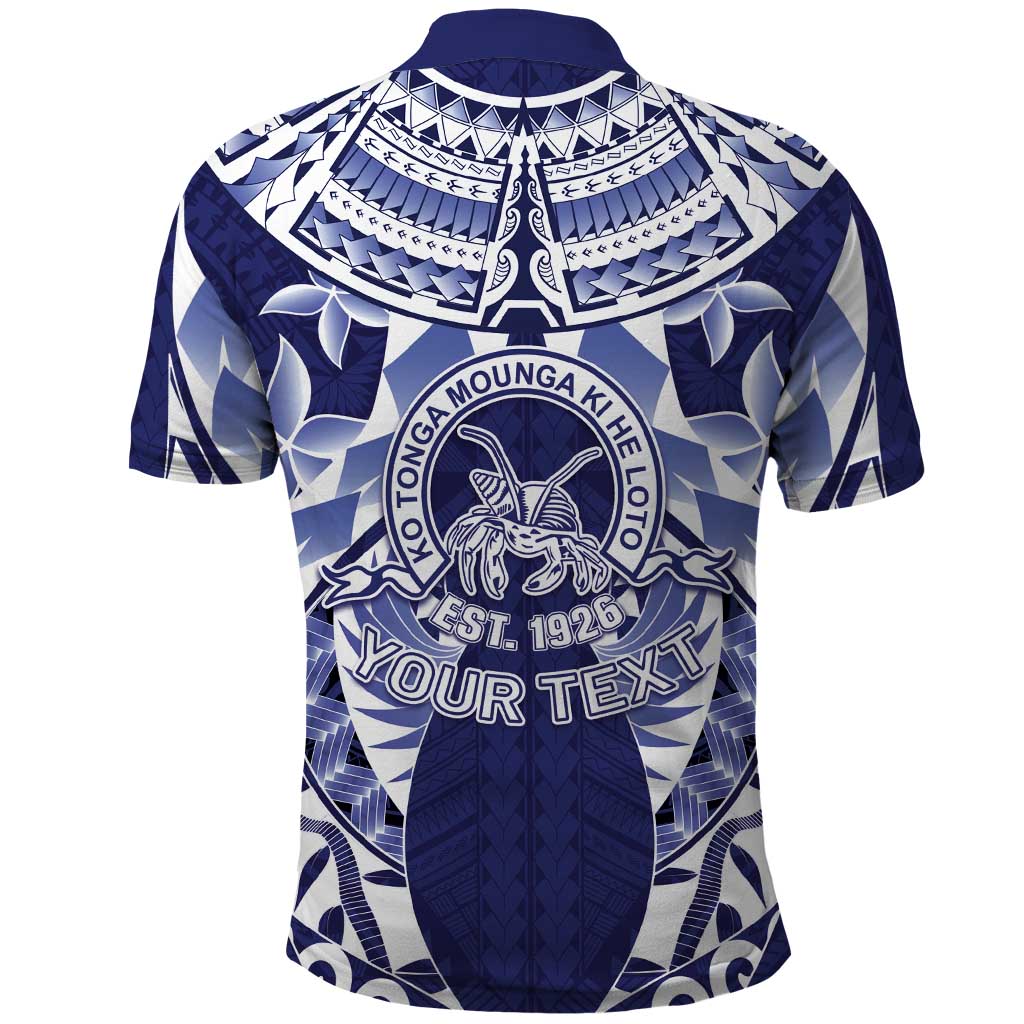 Personalised Tonga Queen Salote College Polo Shirt Centenary Navy Version LT05 - Polynesian Pride