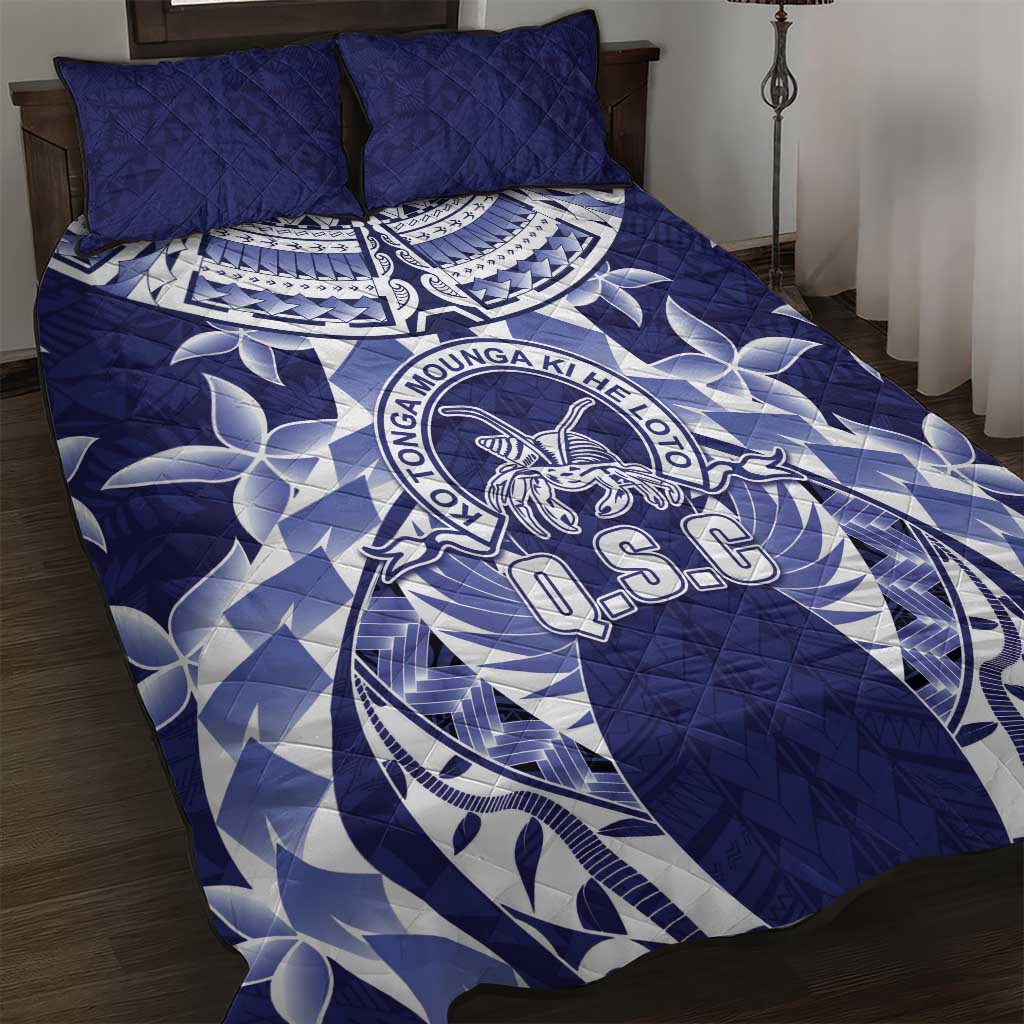 Tonga Queen Salote College Quilt Bed Set Centenary Navy Version