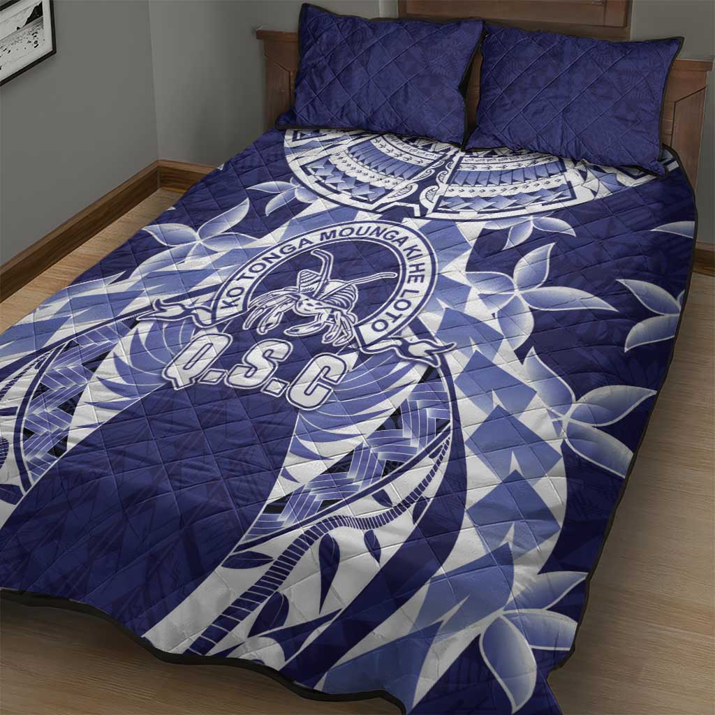 Tonga Queen Salote College Quilt Bed Set Centenary Navy Version LT05 - Polynesian Pride