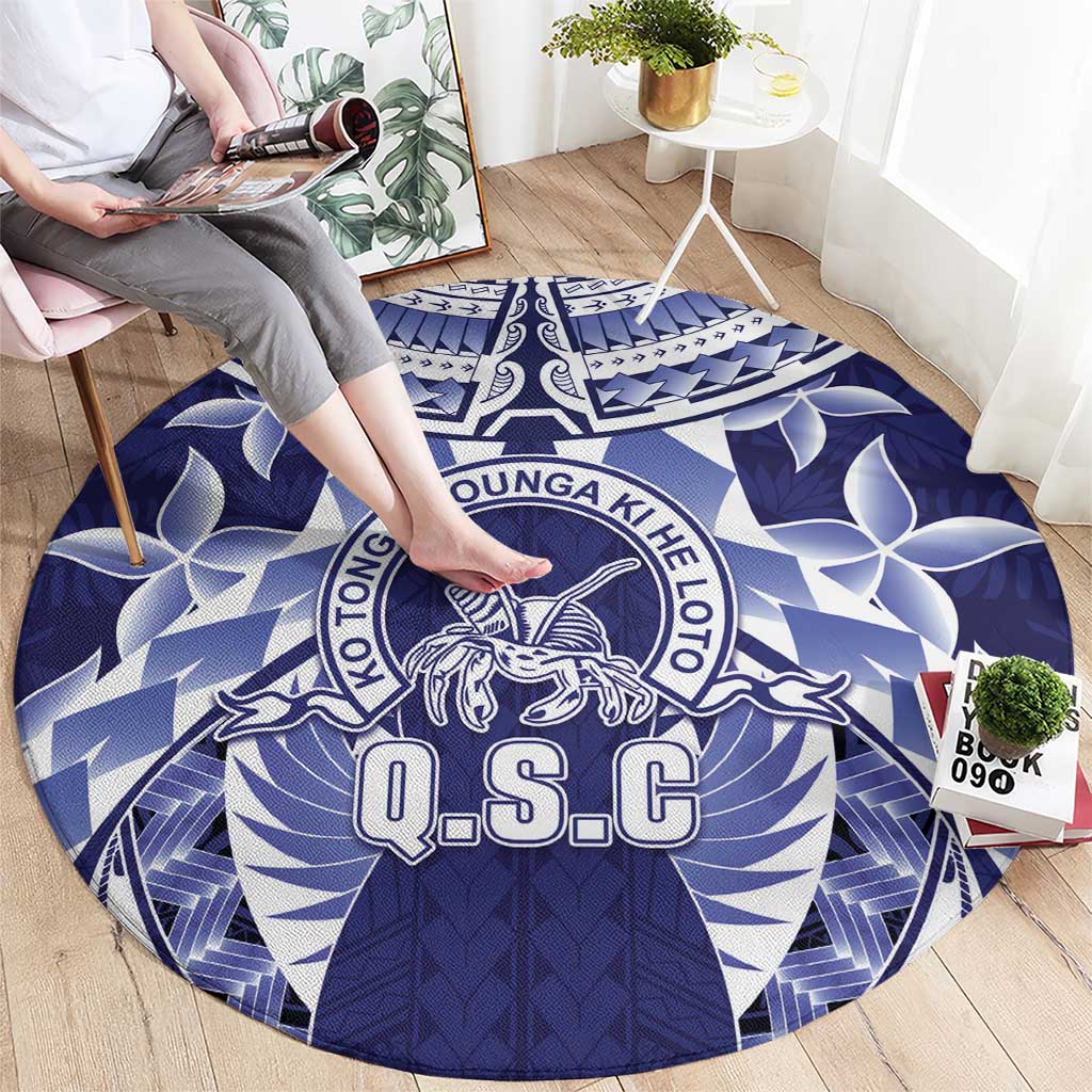 Tonga Queen Salote College Round Carpet Centenary Navy Version LT05 - Polynesian Pride