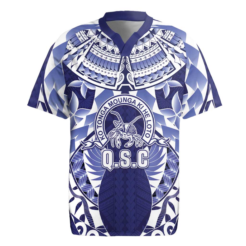 Personalised Tonga Queen Salote College Rugby Jersey Centenary Navy Version LT05 Navy - Polynesian Pride