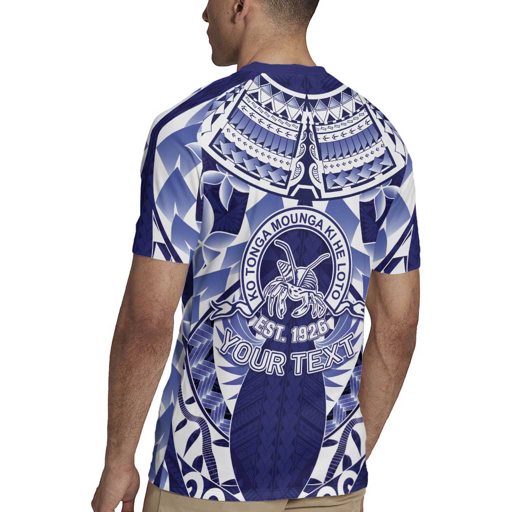 Personalised Tonga Queen Salote College Rugby Jersey Centenary Navy Version LT05 - Polynesian Pride