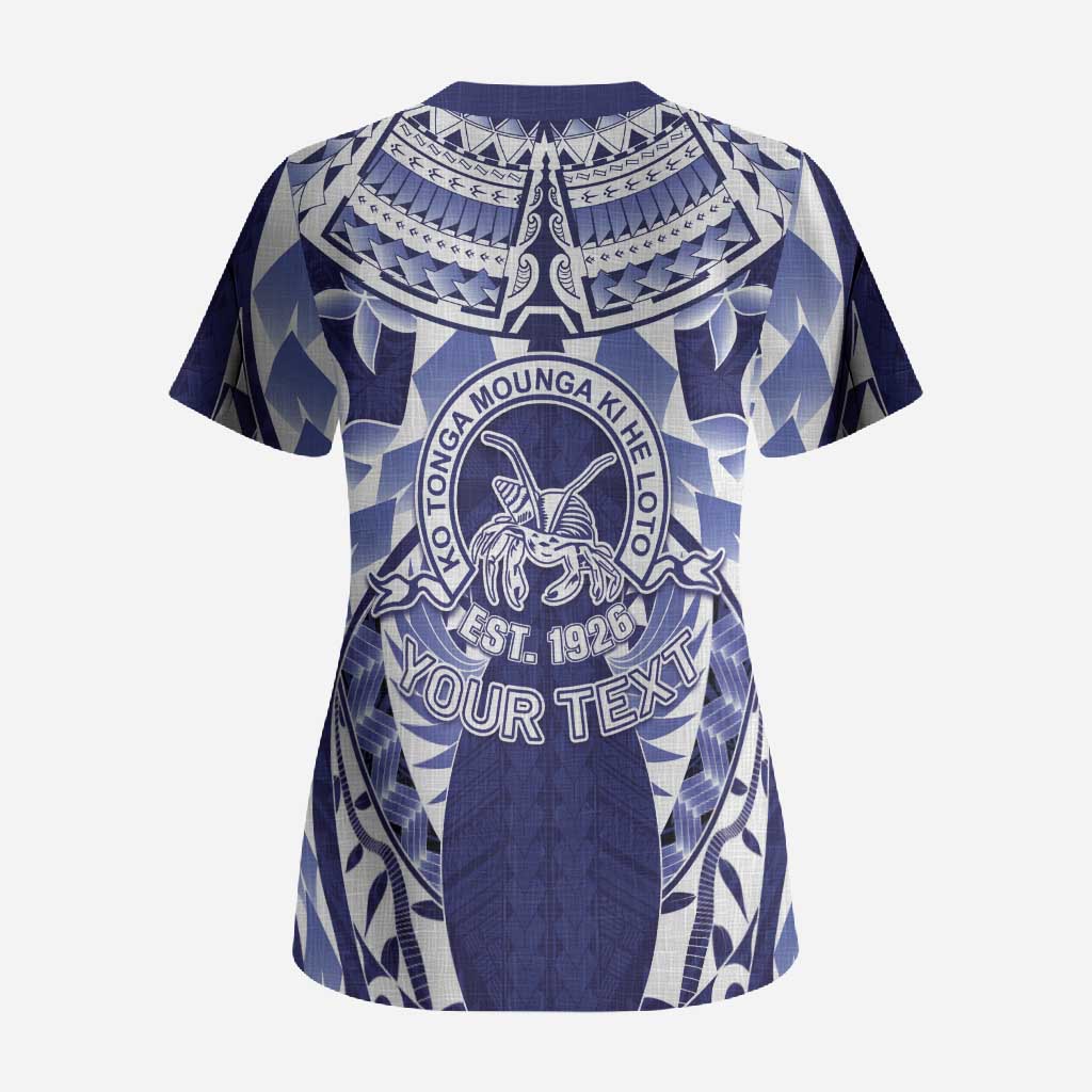 Personalised Tonga Queen Salote College Scrub Top Centenary Navy Version LT05 - Polynesian Pride