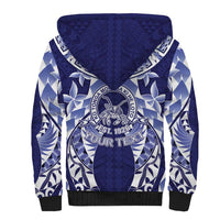 Personalised Tonga Queen Salote College Sherpa Hoodie Centenary Navy Version LT05 - Polynesian Pride