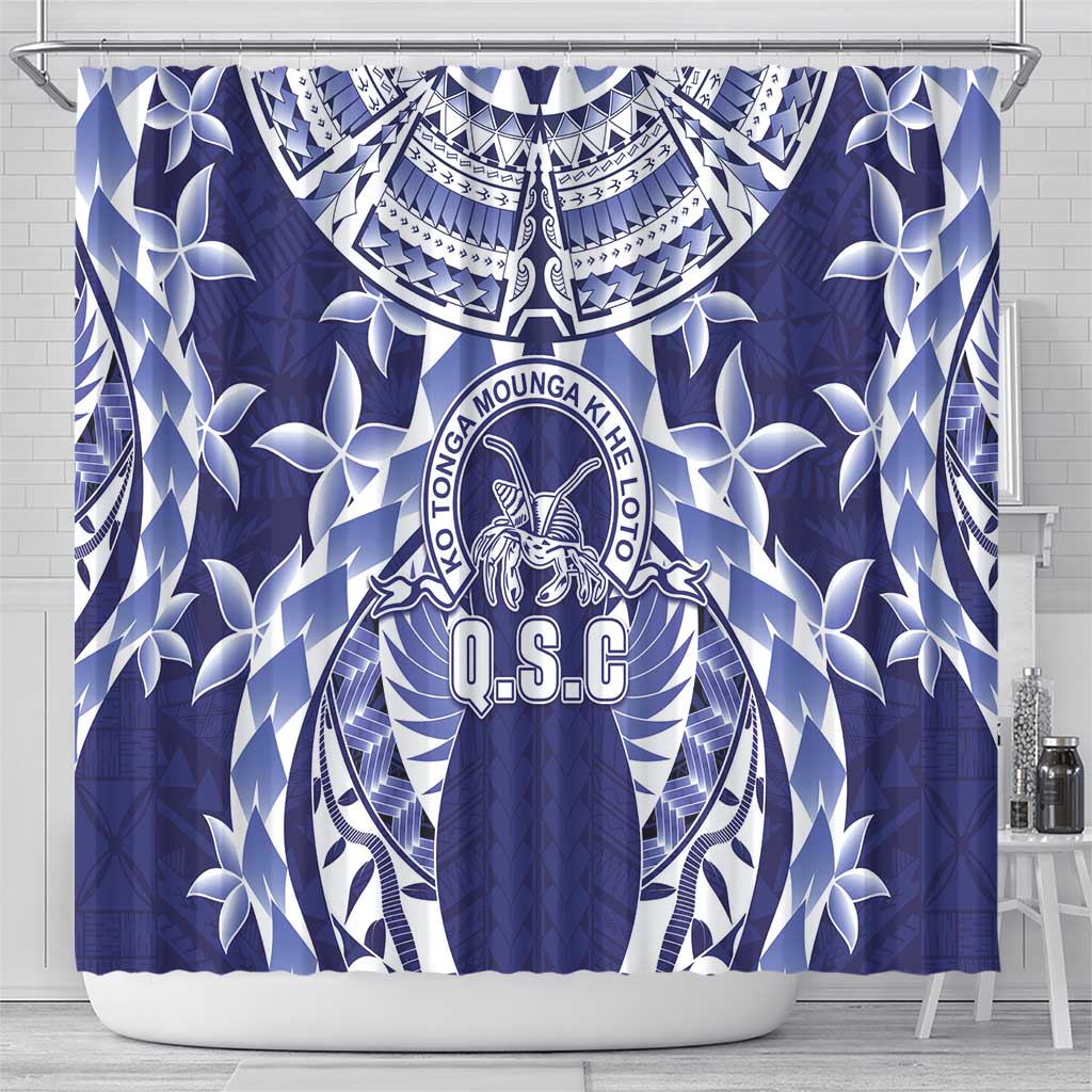 Tonga Queen Salote College Shower Curtain Centenary Navy Version LT05 - Polynesian Pride