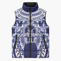 Personalised Tonga Queen Salote College Sleeveless Puffer Jacket Centenary Navy Version LT05 Unisex Navy - Polynesian Pride