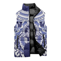 Personalised Tonga Queen Salote College Sleeveless Puffer Jacket Centenary Navy Version LT05 - Polynesian Pride