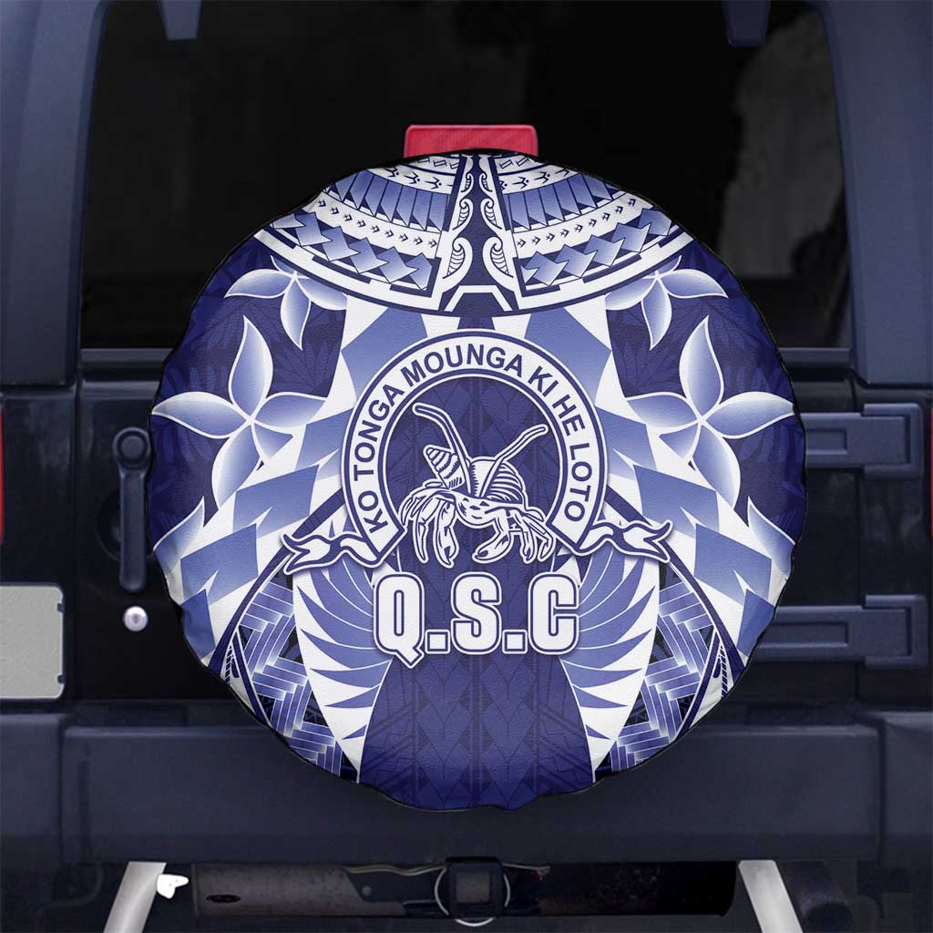 Tonga Queen Salote College Spare Tire Cover Centenary Navy Version LT05 No hole Navy - Polynesian Pride