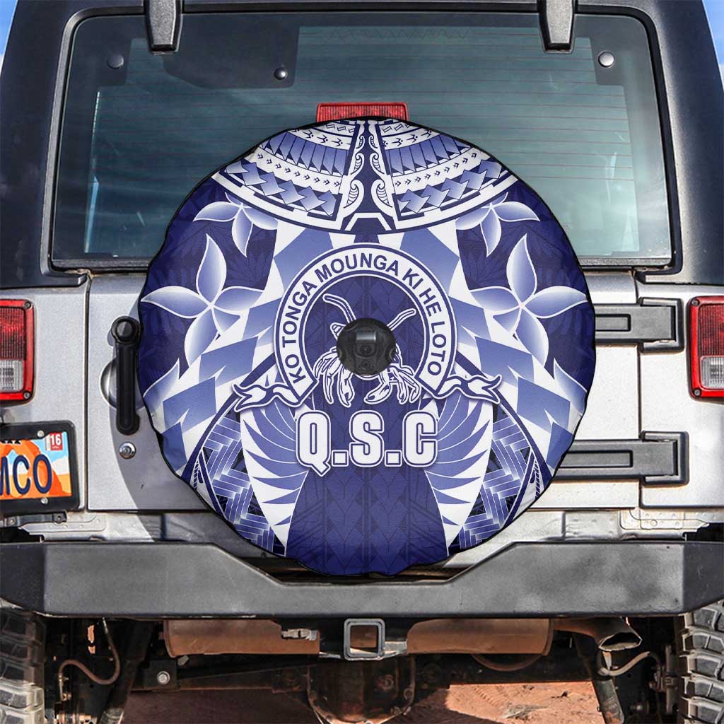 Tonga Queen Salote College Spare Tire Cover Centenary Navy Version LT05 Navy - Polynesian Pride