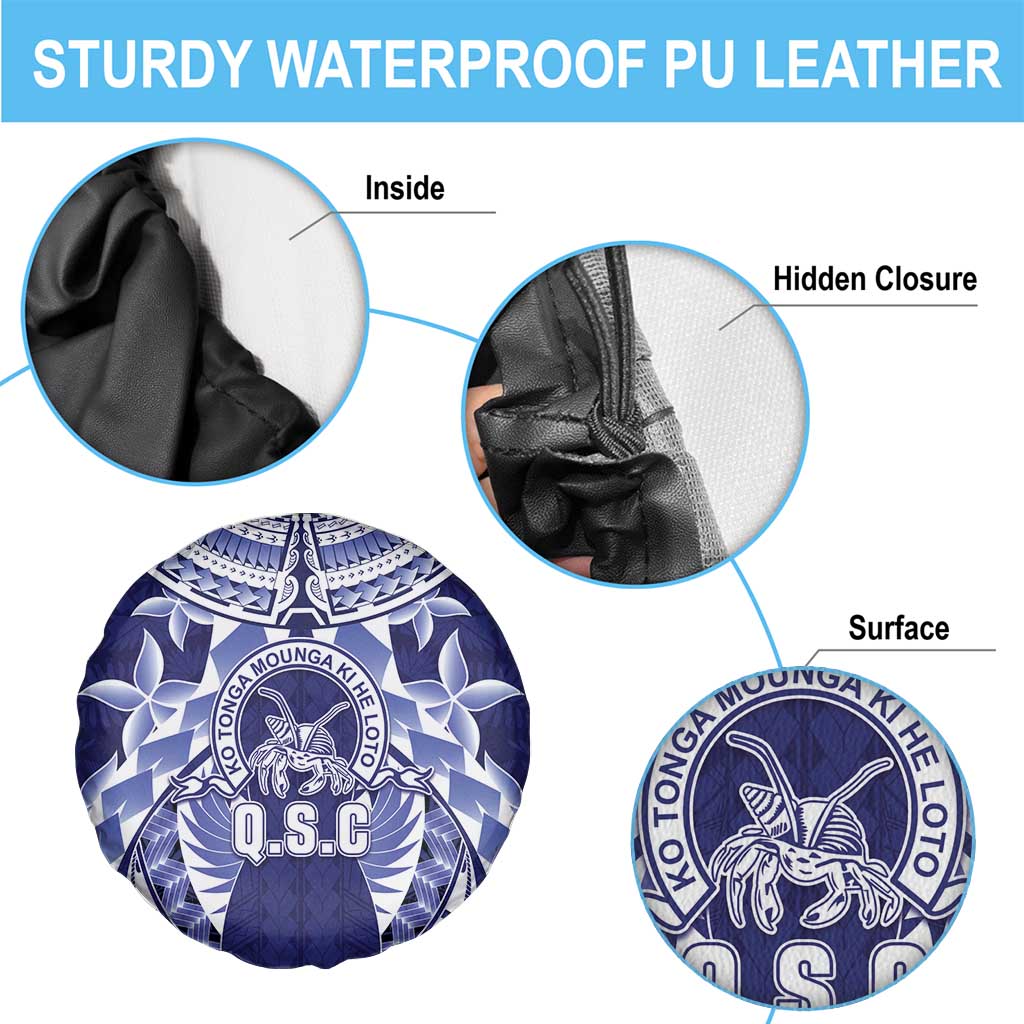 Tonga Queen Salote College Spare Tire Cover Centenary Navy Version LT05 - Polynesian Pride