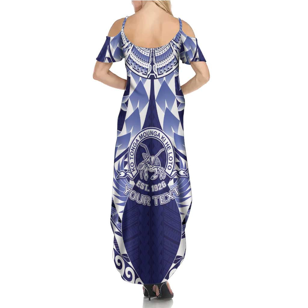 Personalised Tonga Queen Salote College Summer Maxi Dress Centenary Navy Version LT05 - Polynesian Pride