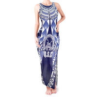 Personalised Tonga Queen Salote College Tank Maxi Dress Centenary Navy Version LT05 Women Navy - Polynesian Pride