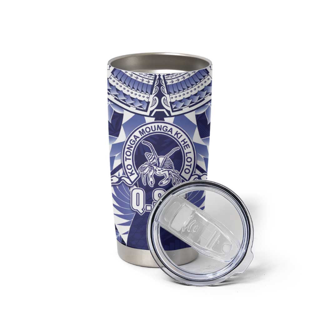 Personalised Tonga Queen Salote College Tumbler Cup Centenary Navy Version LT05 - Polynesian Pride