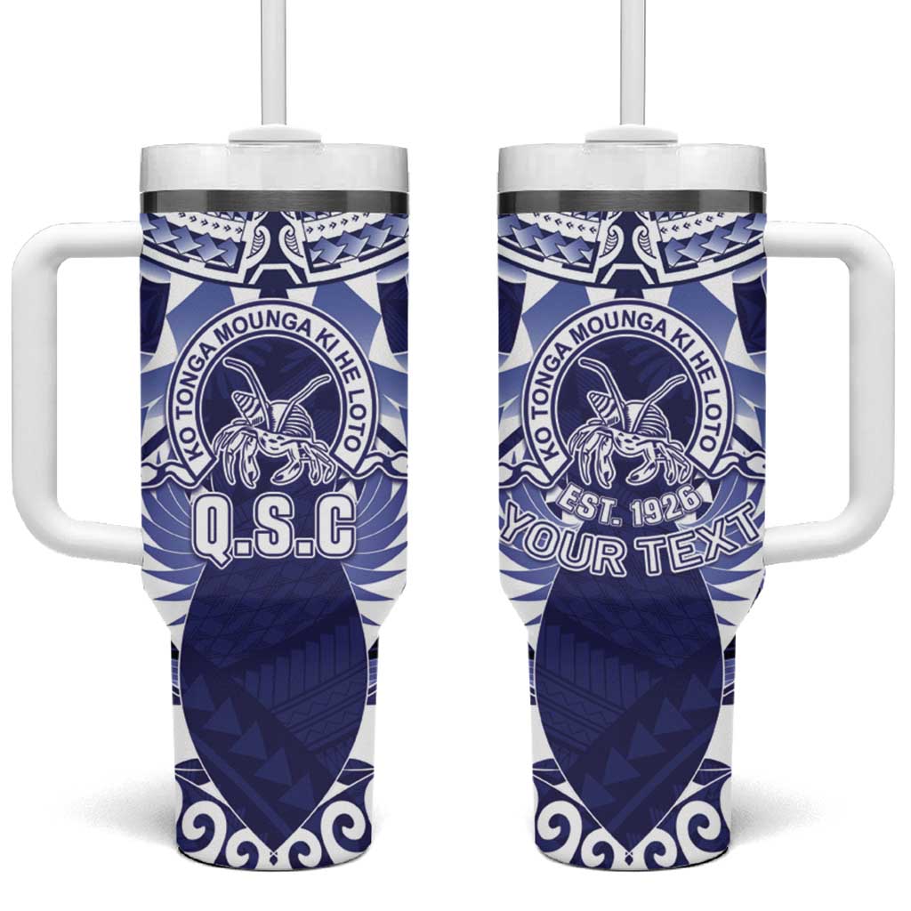 Personalised Tonga Queen Salote College Tumbler With Handle Centenary Navy Version LT05 One Size: 40 oz Navy - Polynesian Pride