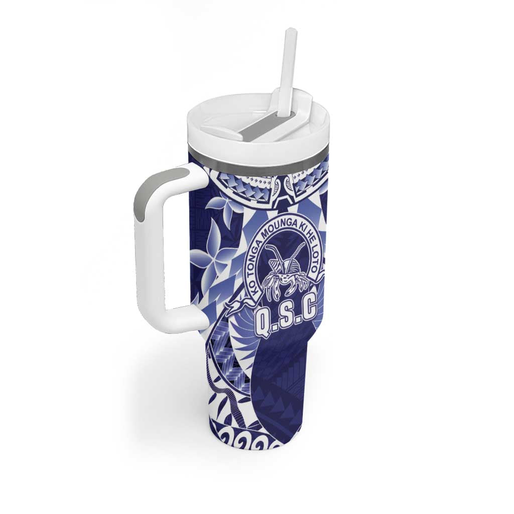 Personalised Tonga Queen Salote College Tumbler With Handle Centenary Navy Version LT05 - Polynesian Pride