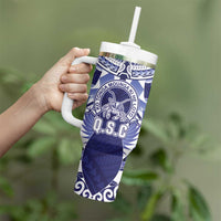 Personalised Tonga Queen Salote College Tumbler With Handle Centenary Navy Version LT05 - Polynesian Pride
