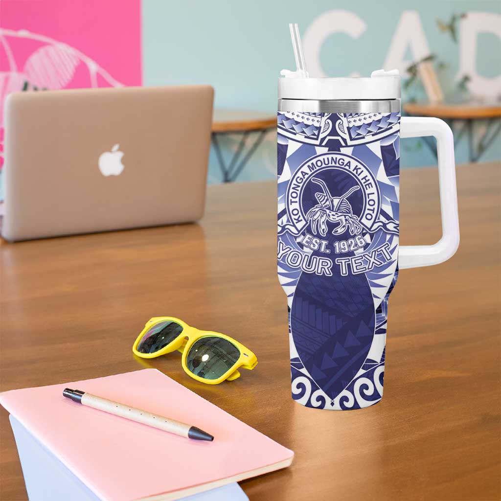 Personalised Tonga Queen Salote College Tumbler With Handle Centenary Navy Version LT05 - Polynesian Pride
