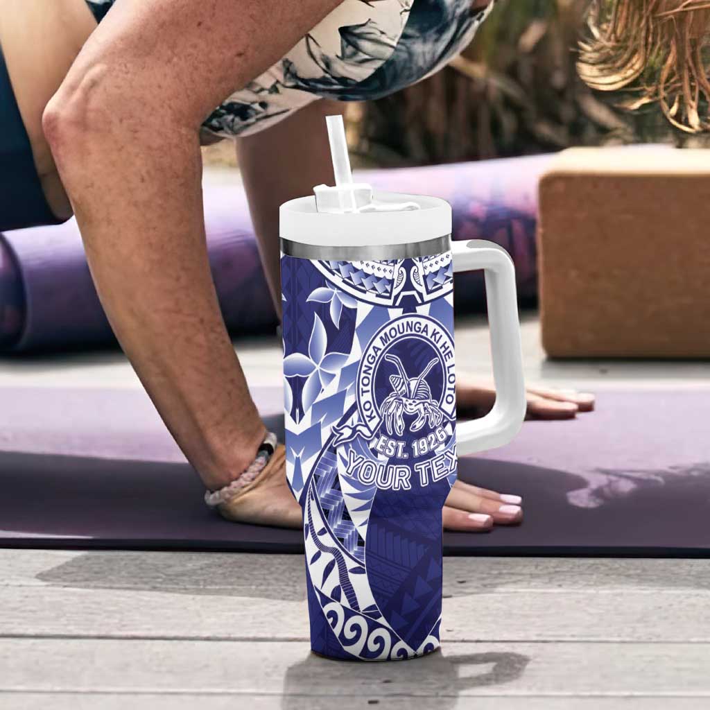 Personalised Tonga Queen Salote College Tumbler With Handle Centenary Navy Version LT05 - Polynesian Pride